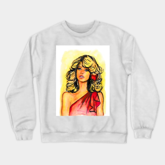 Farrah Fawcett Crewneck Sweatshirt by Svetlana Pelin